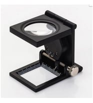 28x28 Mm Katlanır Sayaçlı Metal Lüp 2 LED Işıklı Büyüteç Tekstil TH-9005A