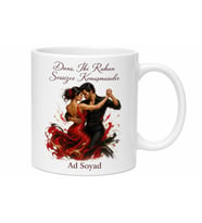 Salsa ve Tango Dansçıları Çizimli Romantik Kupa Bardak Hediye