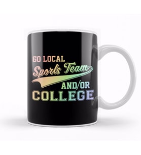 Go Local Sports Team & College Soft Rainbow Kupa Bardak Porselen