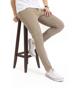 Yeni Sezon Erkek Denim Slim Fit Likralı Kot Jean Pantolon 2165-Vizon
