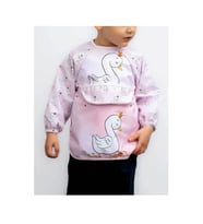 diamondstar Kuğu Desenli Giyilebilir Kollu Unisex Kız Erkek Bebek Mama Önlüğü (ATLANTİK-SOHO ANTRASİT)