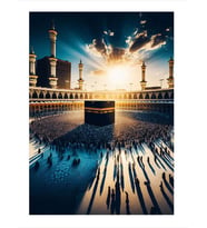Gün Batımı Ve Kabe Mdf poster