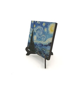 Yıldızlı Gece (Vincent Van Gogh, 1889) Baskılı MDF Masaüstlük 10X10