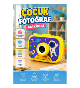 Çocuk Dijital Kamera HD Video Kayıtlı Type-C Şarjlı 2.0 İnç Ekranlı Fotoğraf Makinesi