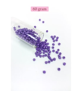 Dökme Cam Kum Boncuk Büyük Boy (6/0) 4 mm - 60 Gram - Mor - BNC116