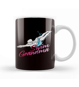 Swim Grandma Swimmer Grandmother Swimming Pool Indoor Kupa Bardak Porselen