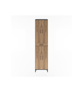 Hyperion Dolap 5 Raflı Tek Çekmeceli 4 Kapaklı 60x44x243 Antrasit-Çam