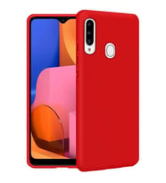 Samsung Galaxy A20S İçi Kadife Silikon Kılıf Kırmızı