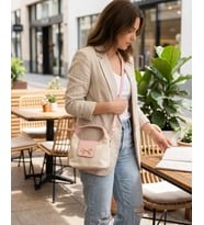 Fiyonk Detaylı Çanta Pembe - Krem