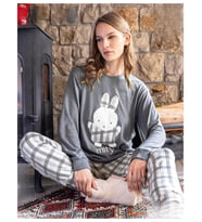 Aydoğan Kadın Bisiklet Yaka TERMAL Pijama Takımı 30062G- 1 Adet (Gri)