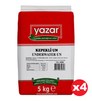 Yazar Taş değirmende Öğütülmüş Tam Buğday Kepekli Un 5 Kg X 4 Paket