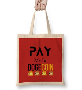 Pay Me In Dogecoin Bez Çanta Uzun Saplı