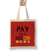 Pay Me In Dogecoin Bez Çanta Uzun Saplı