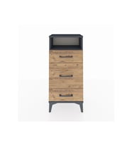Arges Komodin Tek Raflı 3 Çekmeceli 44x30x96 Antrasit-Çam