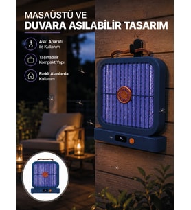 Taşınabilir Şarjlı Sivrisinek Öldürücü UV LED'li Mavi Model