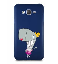 Samsung Galaxy J7 Core Soft Premier Kapak Pearl Yengeç Tasarımlı Silikon Kılıf - Lacivert (Şeffaf)