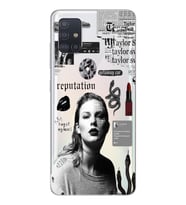 Samsung Galaxy A71 Uyumlu Taylor Swift Desenli Şeffaf Telefon Kılıfı
