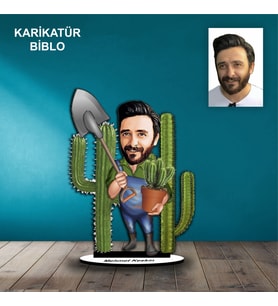 KİŞİYE ÖZEL ERKEK ÇİFTÇİ TASARIMLI KARİKATÜR BİBLO B51