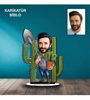 KİŞİYE ÖZEL ERKEK ÇİFTÇİ TASARIMLI KARİKATÜR BİBLO B51