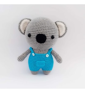 Tulumlu Sevimli Koala Amigurumi Organik Oyuncak