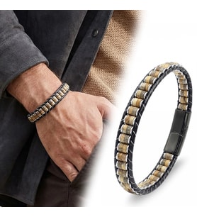 Moncuk Design Odun Jasper & Hematit Çelik Örgülü Deri Bileklik 33512B22D8