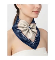Tarzını Seç Mavi Şerit Puantiyeli Fular / Bandana / Aksesuar 48x48 cm