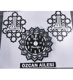 Duvar Saati 3 lü set Besmeleli ve KİŞİYE ÖZEL