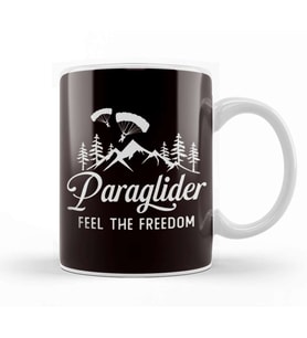 Paraglider Freedom Paragliding Skydiving Parachute Flying Kupa Bardak Porselen