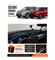 SUZUKI GRAND VİTARA (2013-2025) Uyumlu Torpido Örtüsü Torpido Kılıfı - Siyah Mavi