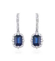 3.05 Karat Safir Pırlanta Küpe