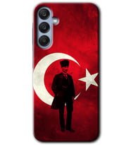 Galaxy A35 Kılıf HD Desen Baskılı Kılıf - Atatürk Bayrak