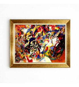 Tablore Kandinsky Soyut Sanat Gold Çerçeveli Kanvas Salon Tablosu