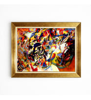 Tablore Kandinsky Soyut Sanat Gold Çerçeveli Kanvas Salon Tablosu