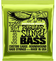 Ernie Ball Düzenli Slinky Nikel Yara Orta Ölçekli Bas Telleri, Ölçü 45-105
