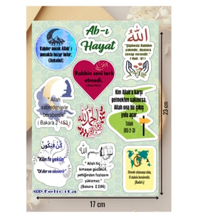Hayat Suyu Ab-ı Hayat Etiketi İslami Olumlama Manifesto Defter Süsleme Hediyelik Sticker Seti - 1 Sayfa