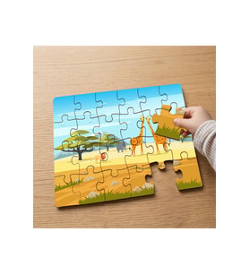 Afrika Hayvanları Tasarımlı 24 Parça Ahşap Çocuk Puzzle MPK0063
