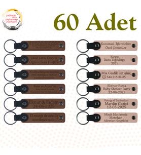 A Kahve & Pudra, Çevre Koruma Etkinliklerine Katkı Hediyesi, 60’lı Set, Kişiye Özgü Anahtarlık