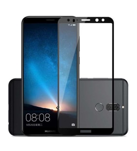 Huawei Mate 10 Lite Temperli Cam Full Ekran Koruyucu (Siyah)