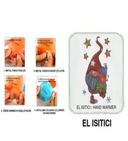 YILDIZLI NOEL CÜCESİ CEP SOBASI,EL ISITICI,SICAK SU TORBASI PVC  10x9,5cm