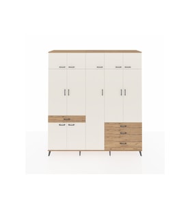 Hyperion Dolap 11 Raflı 4 Çekmeceli 2 Askılı 220x44x243 Çam-Aytaşı/Çam