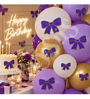 Mor Gold Fiyonk Balon Süsü 28’li