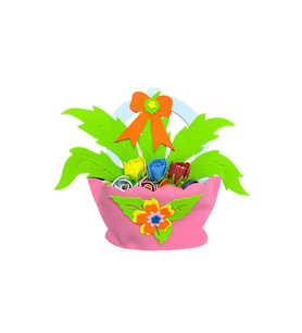 Çiçek Desenli Üç Boyutlu Eva Duvar Süsü (Pembe)