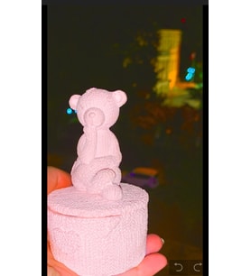 Kalpli Dokulu Pembe Kavanoz  Simli Çiçek Detaylı Hediye Mum