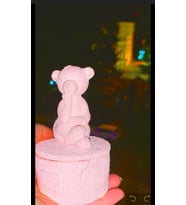 Kalpli Dokulu Pembe Kavanoz  Simli Çiçek Detaylı Hediye Mum