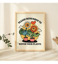 Renkli Bitki, Sevimli Bitki Sözü Duvar Sanatı, Botanik Poster, Bitki Kadını Sanat Eseri