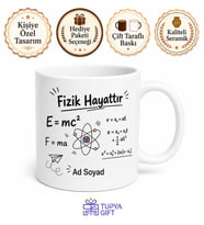 Fizik Eşittir MC Kare İvme Kuvvet Einstein Esprili Öğrenci Kupa Bardak Hediye