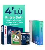 Bosch Audi A3 30 TFSI 1.0 Filtre Bakım Seti Castrol Motor Yağlı (2020-2024) 4 Lü