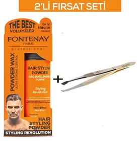 Fontenay Saç Şekillendirici Pudra Toz Wax Ultra Strong Turuncu + Cımbız No:114 2'Li Set