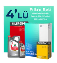 Filtron Renault Talisman 1.6 Dizel Filtre Bakım Seti Castrol Motor Yağlı (2015-2018) 4 Lü