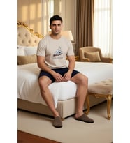 Erkek Indigo Koala Baskılı Bisiklet Yaka Pijama Takımı Fonksiyonel Dayanıklı Kaliteli Spor